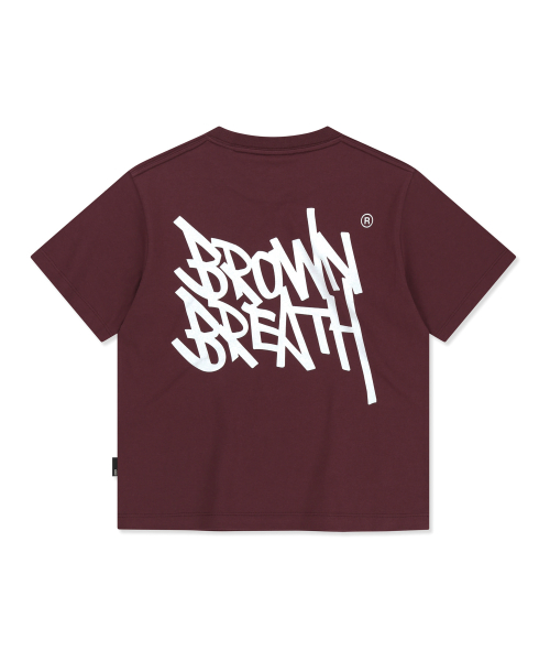 W TAG CROP TEE - BURGUNDY