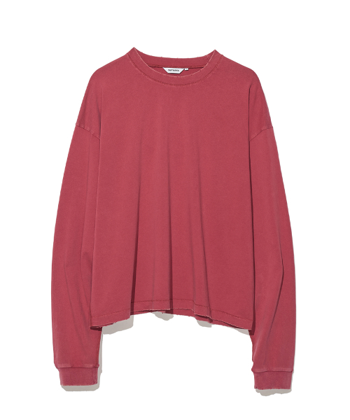 Укороченный лонгслив VTG с эффектом стирки Red