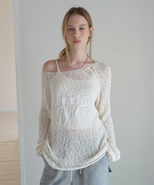 SS New Letter Long Sleeve Knit - слоновая кость