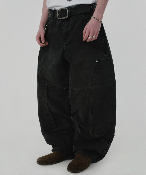 SIDE PANEL PANTS [BLACK]