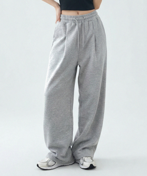 Широкие спортивные брюки Grey с одной складкой в стиле минимализм