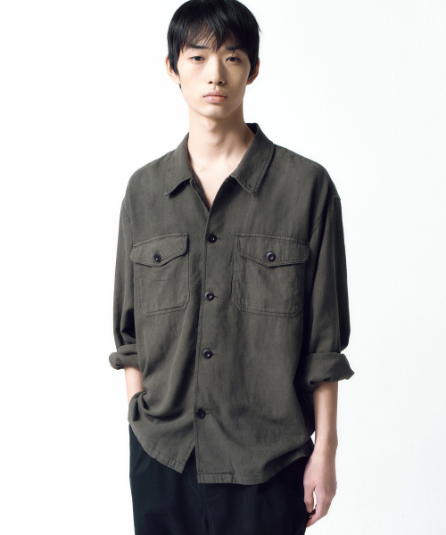 Garment Dyeing Fatigue Shirt OLIVE DRAB