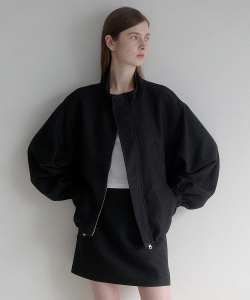Твидовый бомбер esy half tweed blouson (Black)
