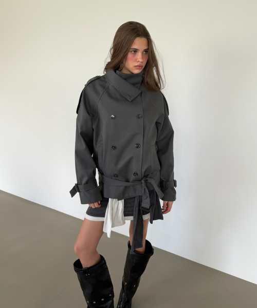 MUSINSA | ASURA AUTHENTIC TRENCH JACKET (CHARCOAL)