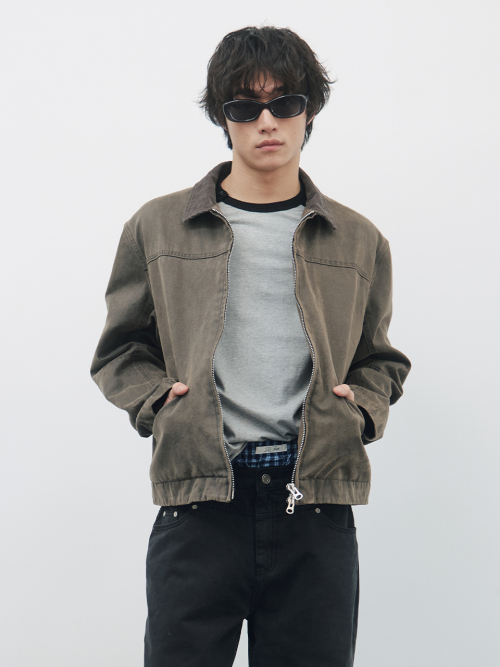Washed Leather Work куртка Khaki коричневый
