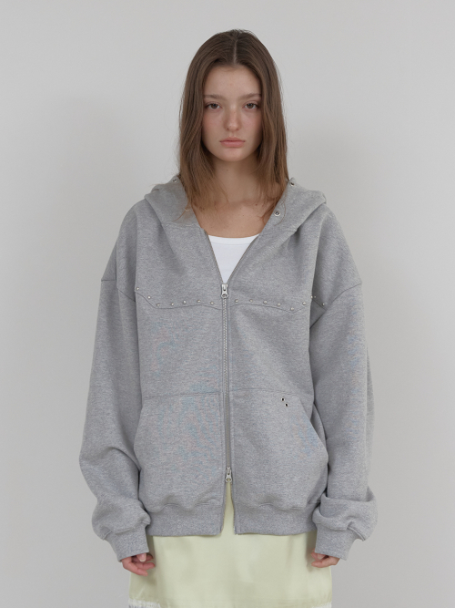 WESTERN LINE HOOD ZIP-UP (MELANGE GREY)