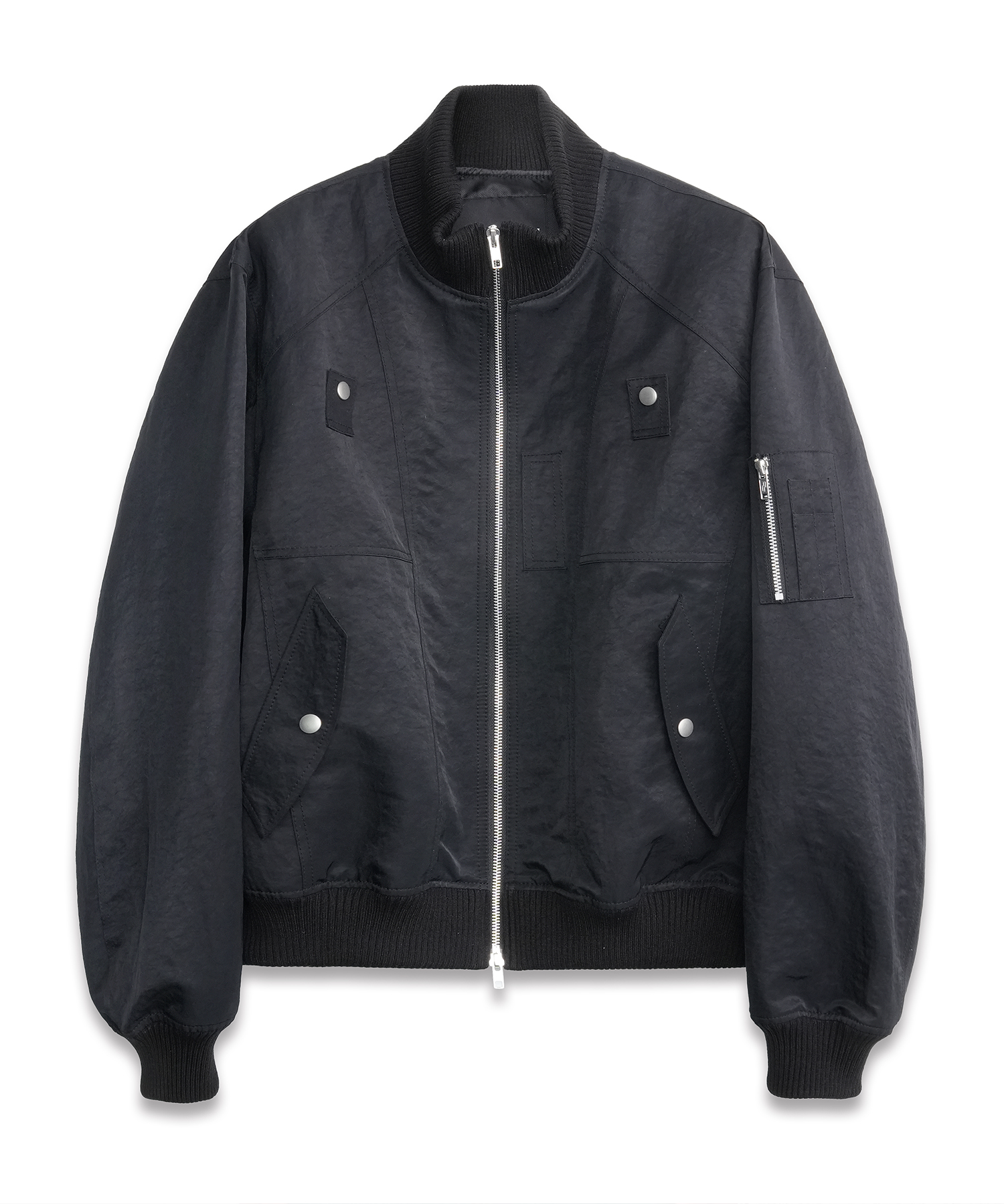 High-Neck MA-1 Flight куртка BLACK