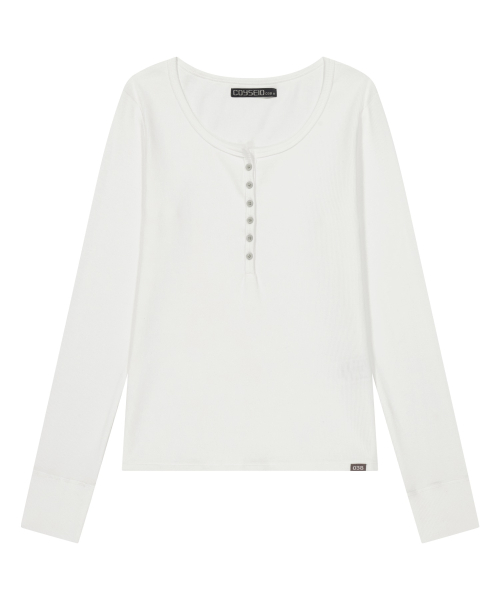 038 BUTTON LONG SLEEVE WHITE