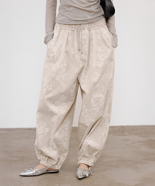 HAWAIIAN BALLOON PANTS IN BEIGE