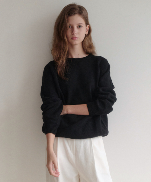 Кашемировый джемпер esy cashmere round knit (Black)