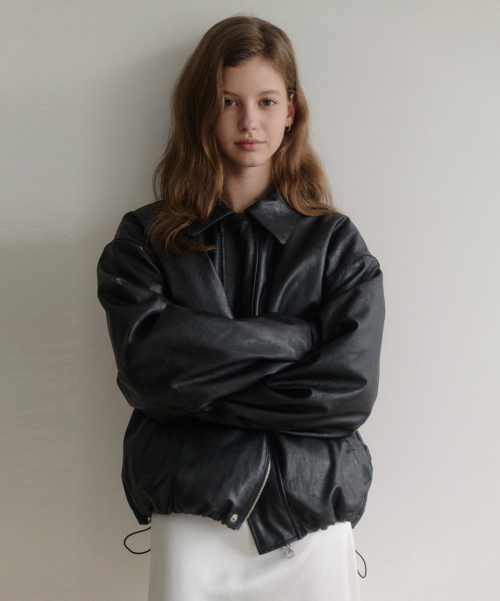 Кожаный пуховик esy kara (Black)