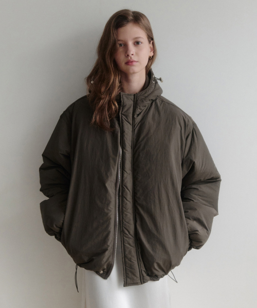 esy Hood Padding Jacket (Brown)