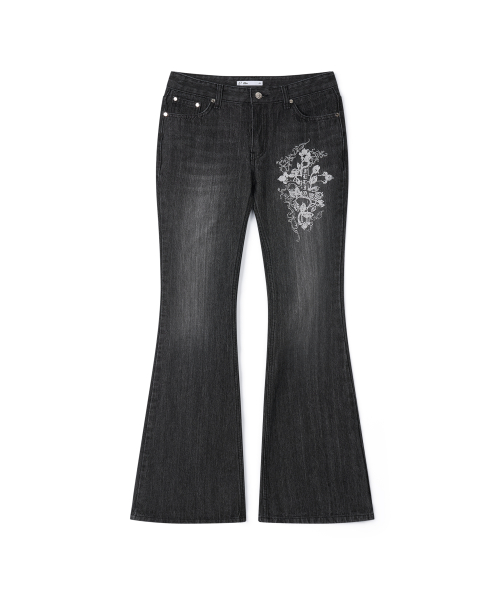 черный Cathy Cross bootscut denim