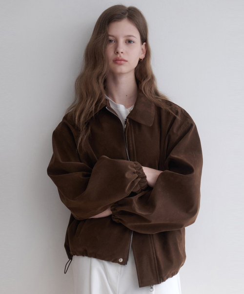 Deep коричневый suede куртка