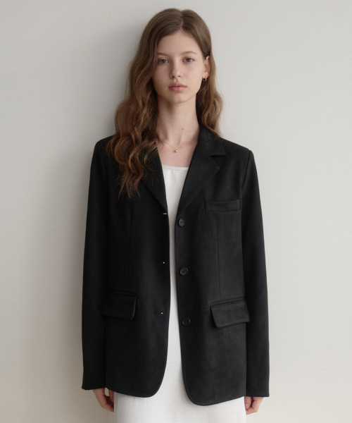 Button черный suede куртка