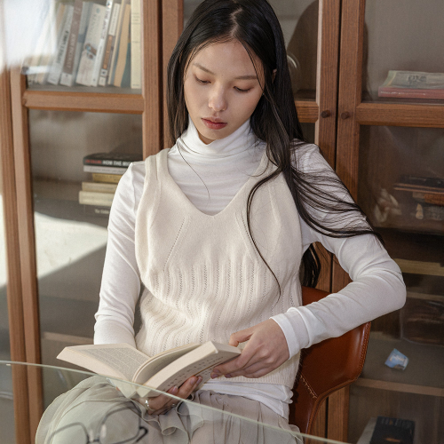 LS_Cozy knit vest_2color