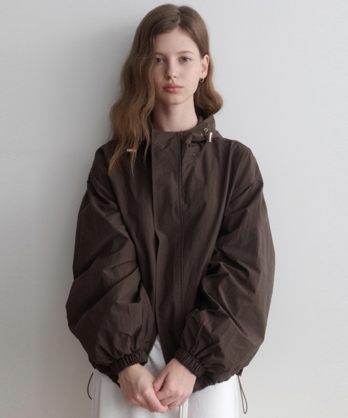 brown hood wind breaker