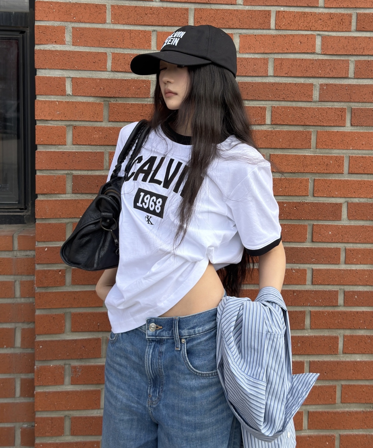 Футболка In the City easy fit ringer White 4RF297G YAF