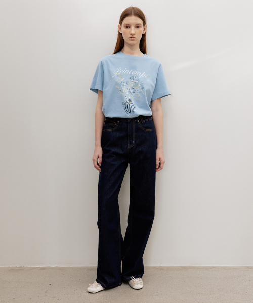 Printemps Vase Graphic T-Shirt Blue