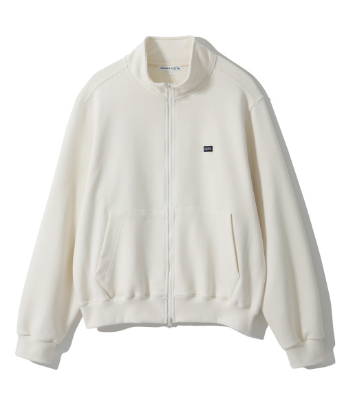 High-neck Cotton Zip-up (cream)