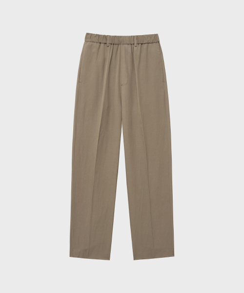 Льняные брюки на резинке (Beige)