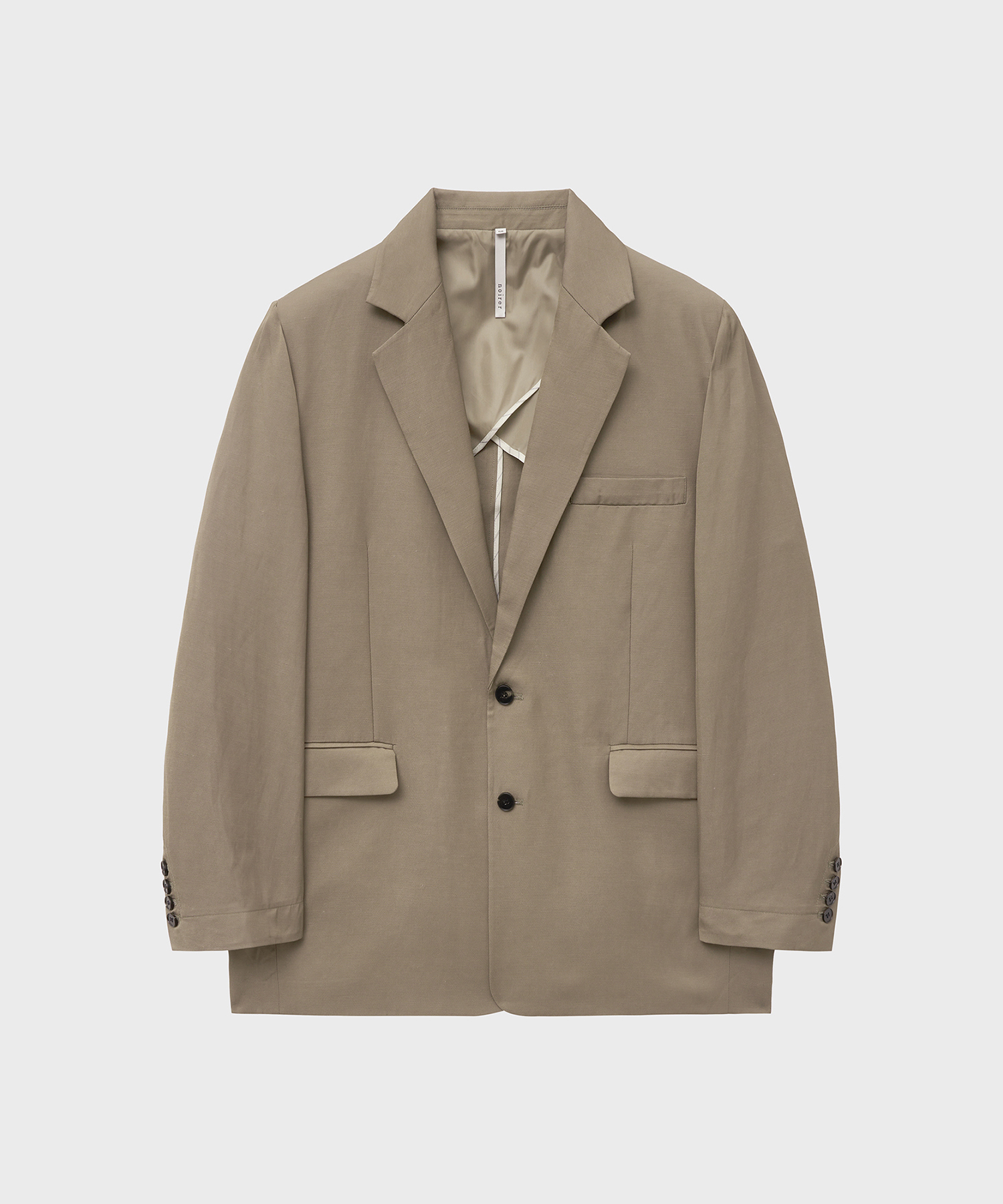 LINEN OVERFIT BLAZER (BEIGE)