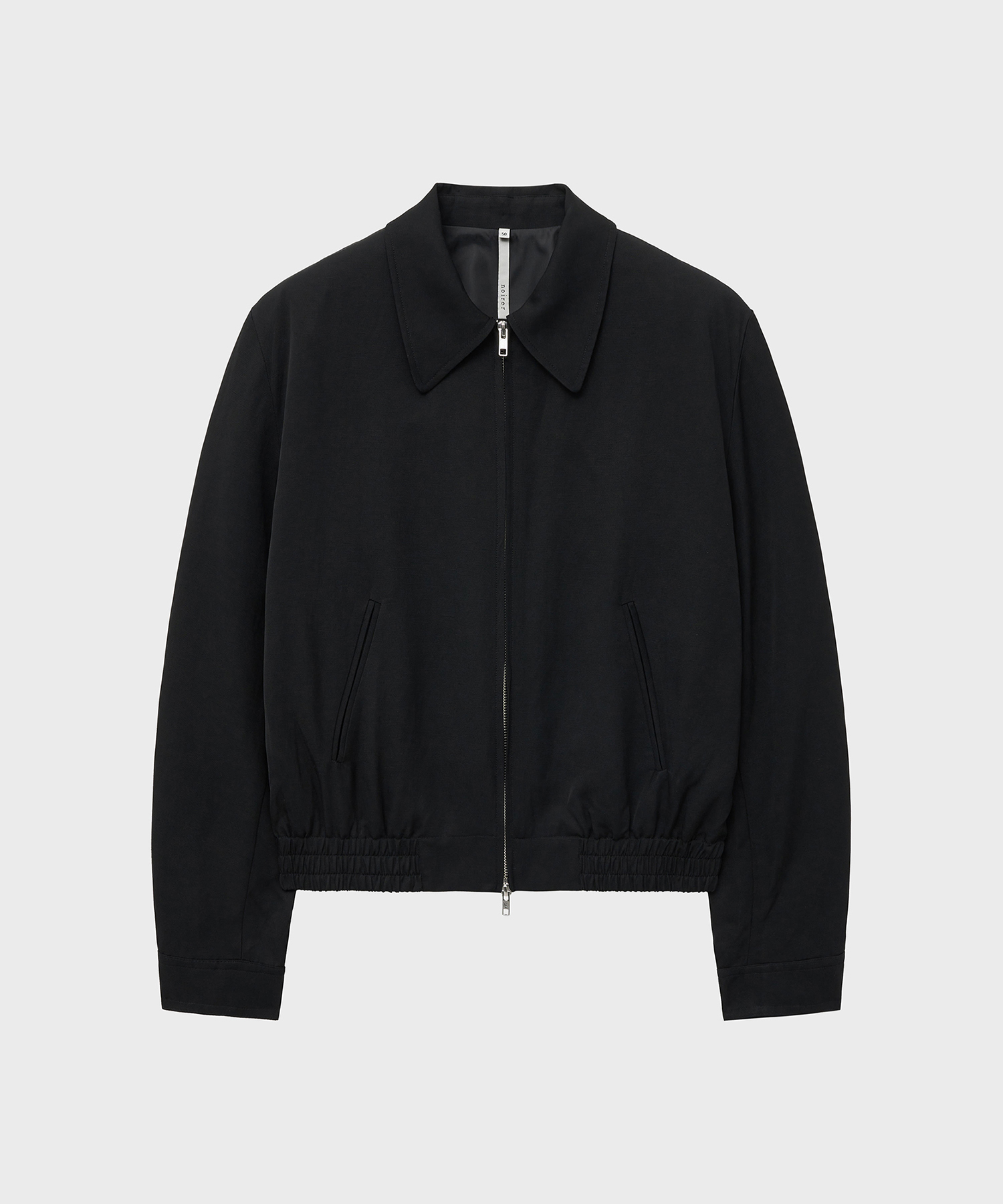 Льняной укороченный бомбер на молнии (Black)