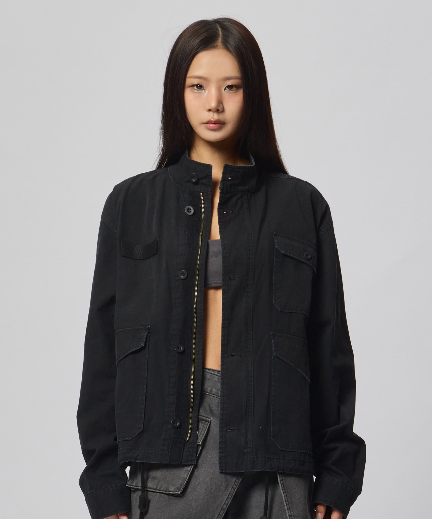Куртка-парка окрашенная Garment Dye [Black]