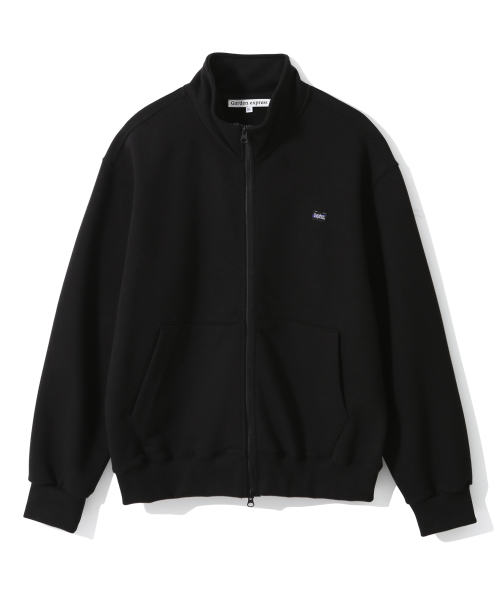High-neck Cotton Zip-up (black)