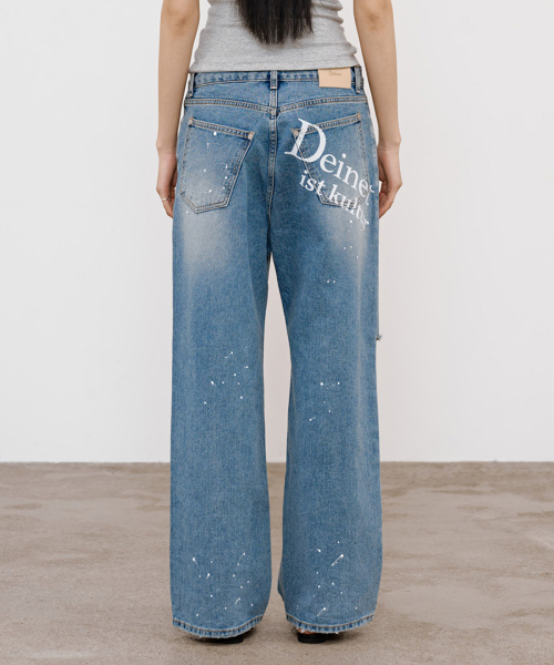 PAINTED LOGO POINT JEANS IN BLUE