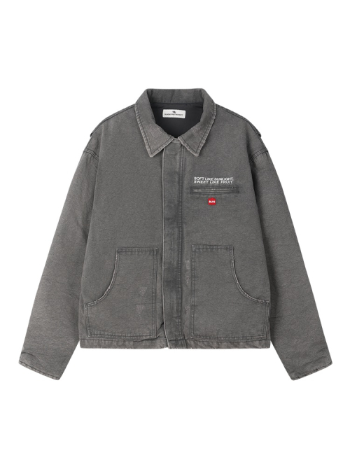 SQUARE APPLE WASHED JACKET CHARCOAL