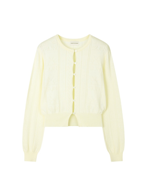 W) SUN LIGHTS CARDIGAN LEMON