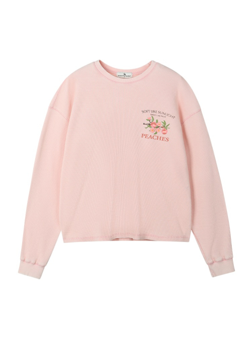 SUN PEACH WAFFLE LS TEE PINK