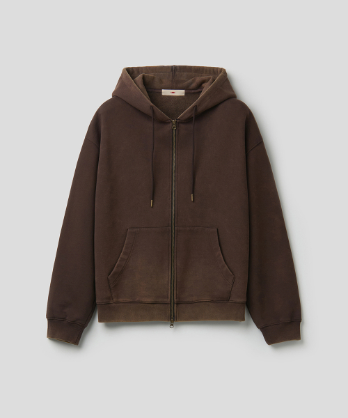 DUSK HOOD ZIP UP (BROWN)