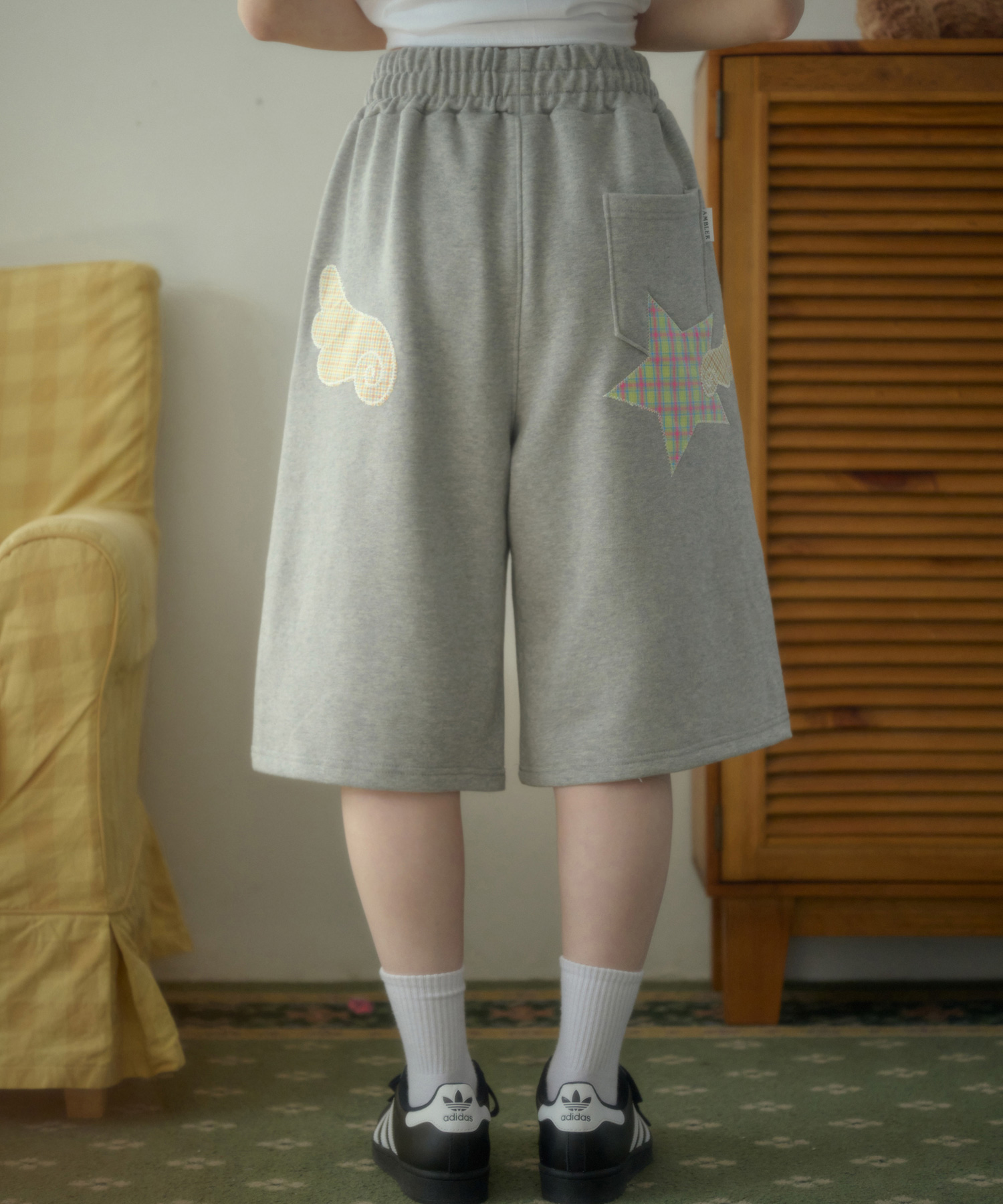 Angel Star Patch shorts Bermuda Sweat Shorts ASP901 (Melange)