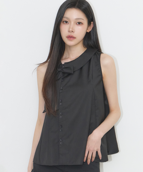 Rope Flare Blouse Black
