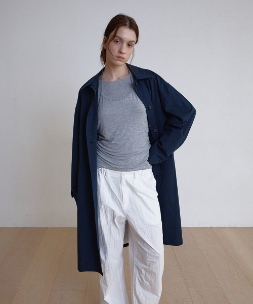 Tie Trench Coat (Navy)