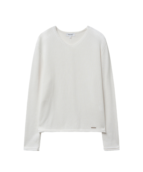 Vneck layered knit top IVORY
