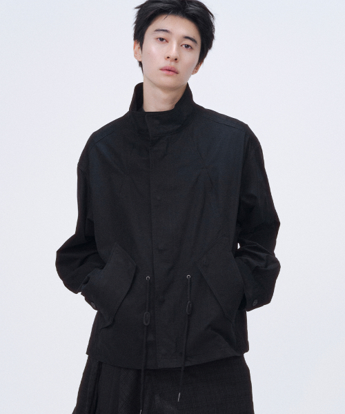 미세키서울 맨 Double pocket short field jacket BLACK