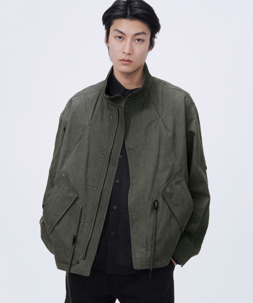Double pocket short field jacket KHAKI