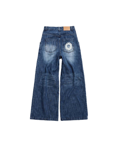 Свободные джинсы багги с большими карманами (Vintage Blue)