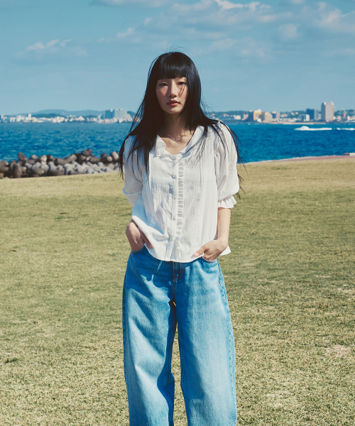 COTTON RUFFLE BLOUSE