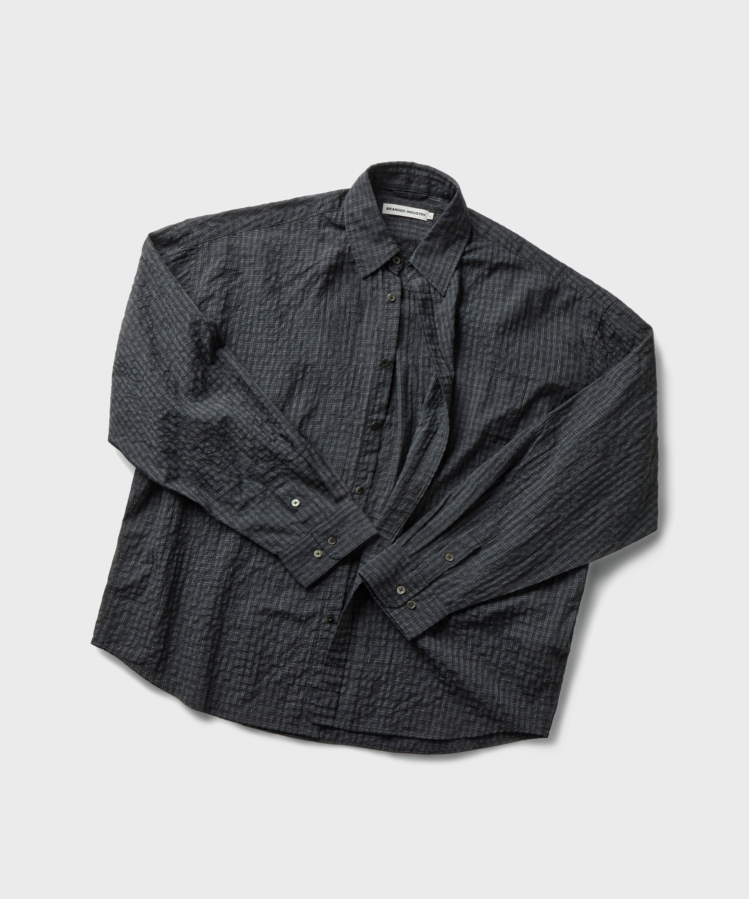 SQUARE OVERSIZED CHECK SHIRT чёрный