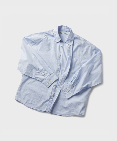 GLORY OVERSIZED STRIPE SHIRT SKY синий