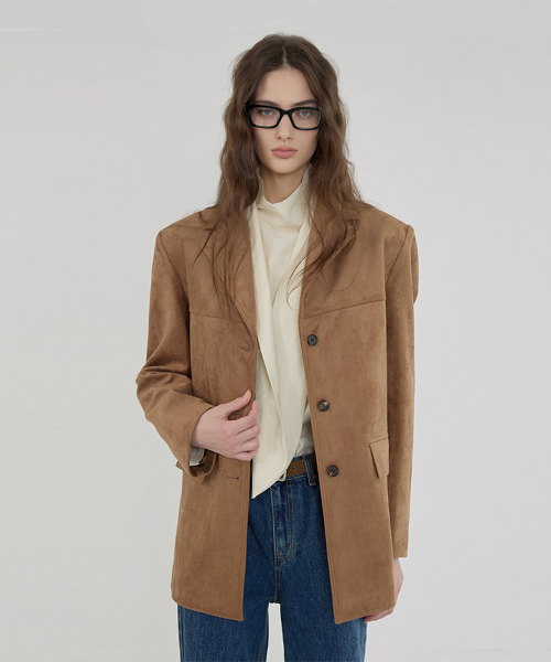 Suede Standard Fit Single Jacket