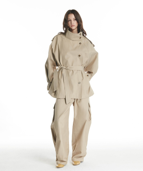Double Trench Half Coat [2color]