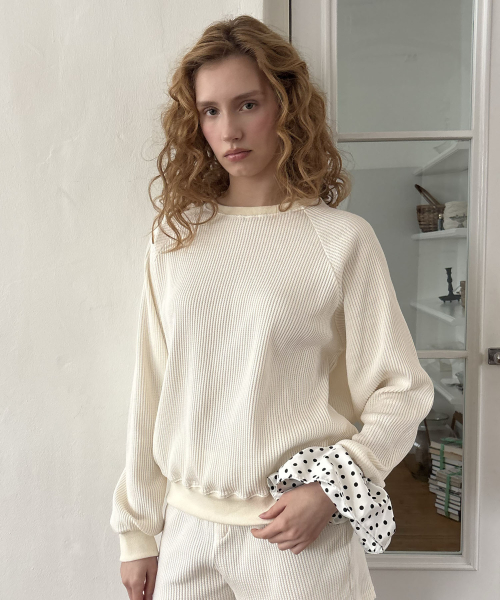 Waffle sweat shrit