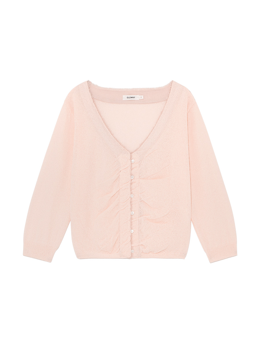 SHERBET V-NECK FRINGE CARDIGAN