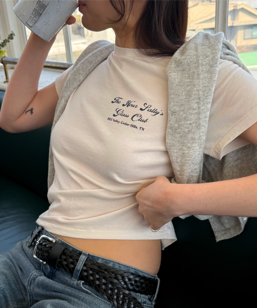 GLASS CLUB GRAPHIC TEE (BEIGE)