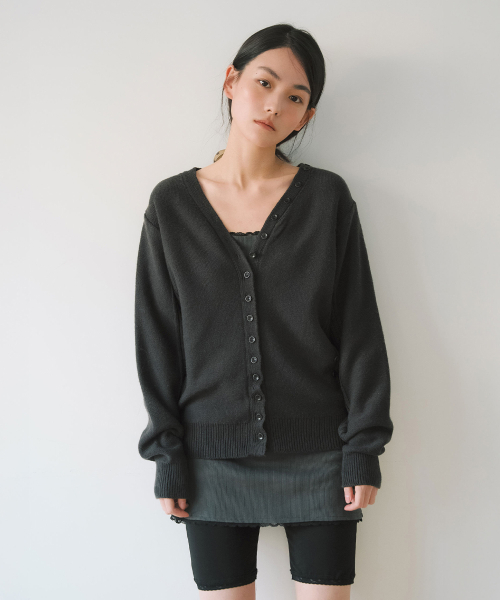 INSIDE OUT MULTI CARDIGAN, CHARCOAL